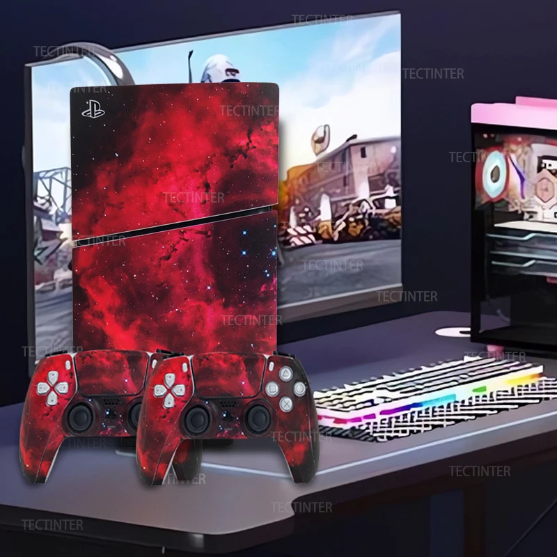 Calcomanía de vinilo para consola Digital PS5, funda protectora de piel, 2 uds., mando para PS5, accesorios delgados