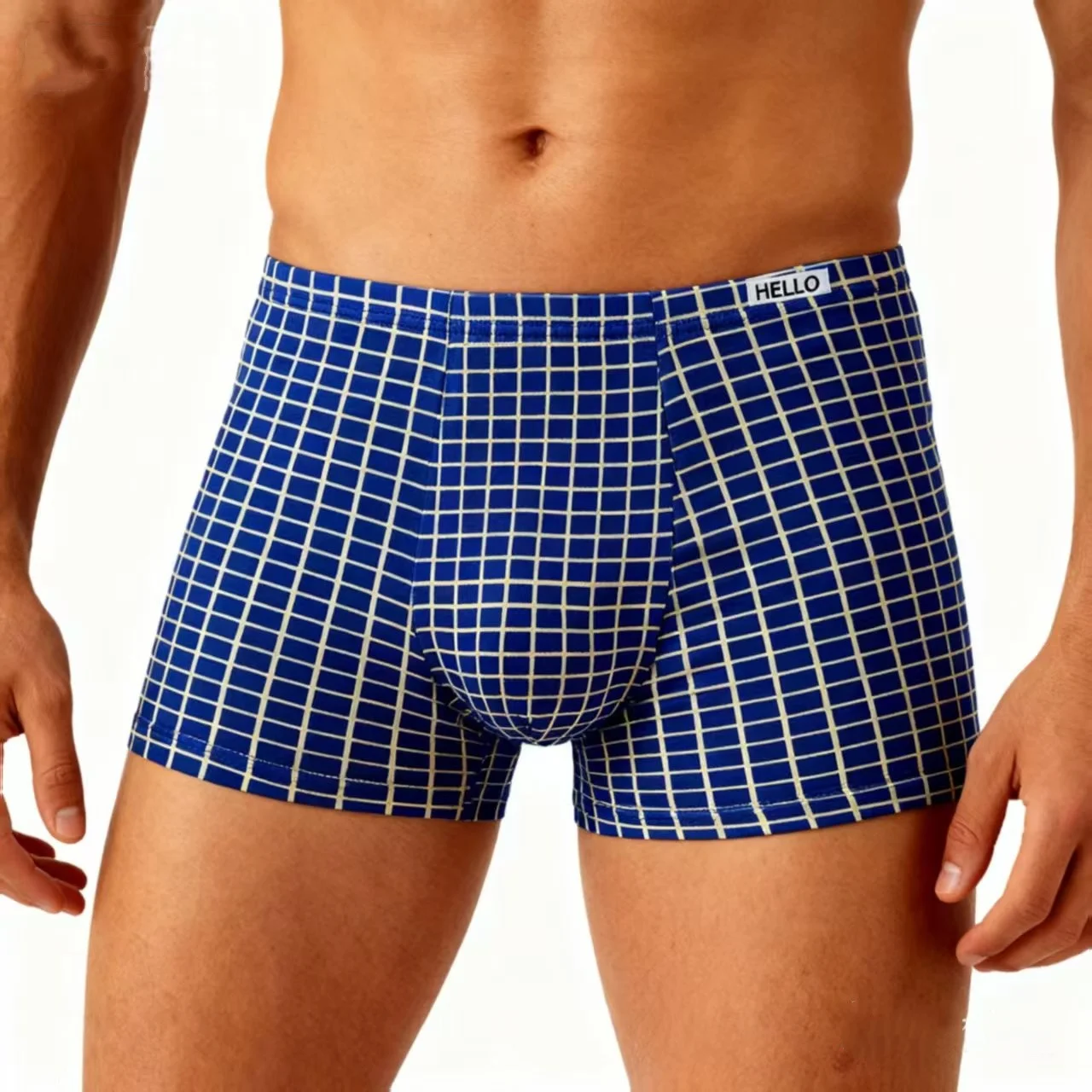 4Pcs 남성용 복서 팬티, 대형 중간 허리 복서 반바지, 부드럽고 편안하며 통기성이 뛰어난 남성용 속옷