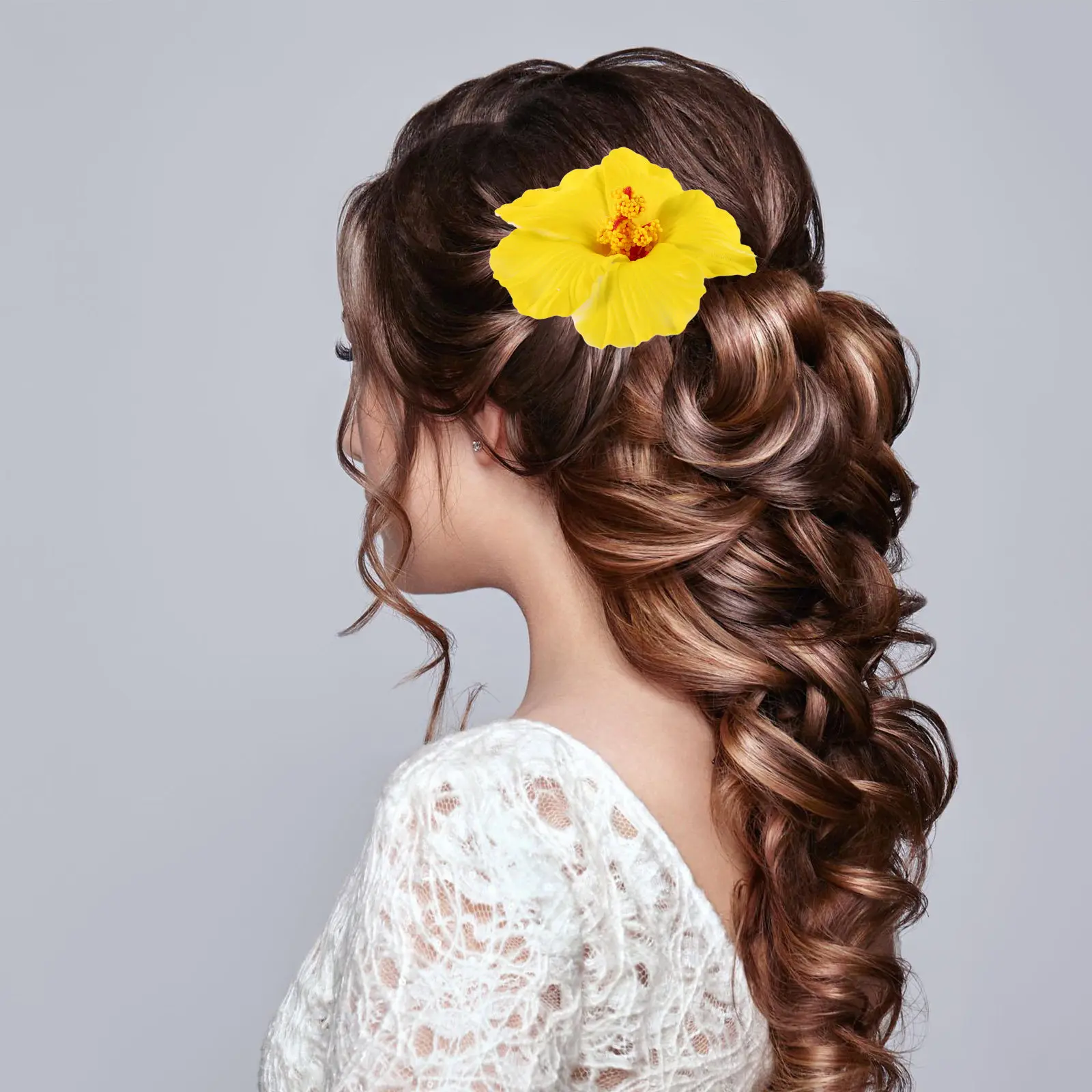 

6Pcs Fabric Flower Hair Clips for Women Hawaiian Style Boho Hair Accessories Tropical Vacation Beach Party Festival Bridal