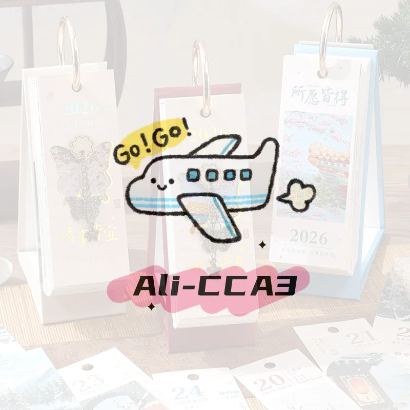 

2026 Desk Calendar With Gold Ring Binding 365 Days Vintage Oil Painting Inspirational Quotes One-Way Page Turn Daily Planner