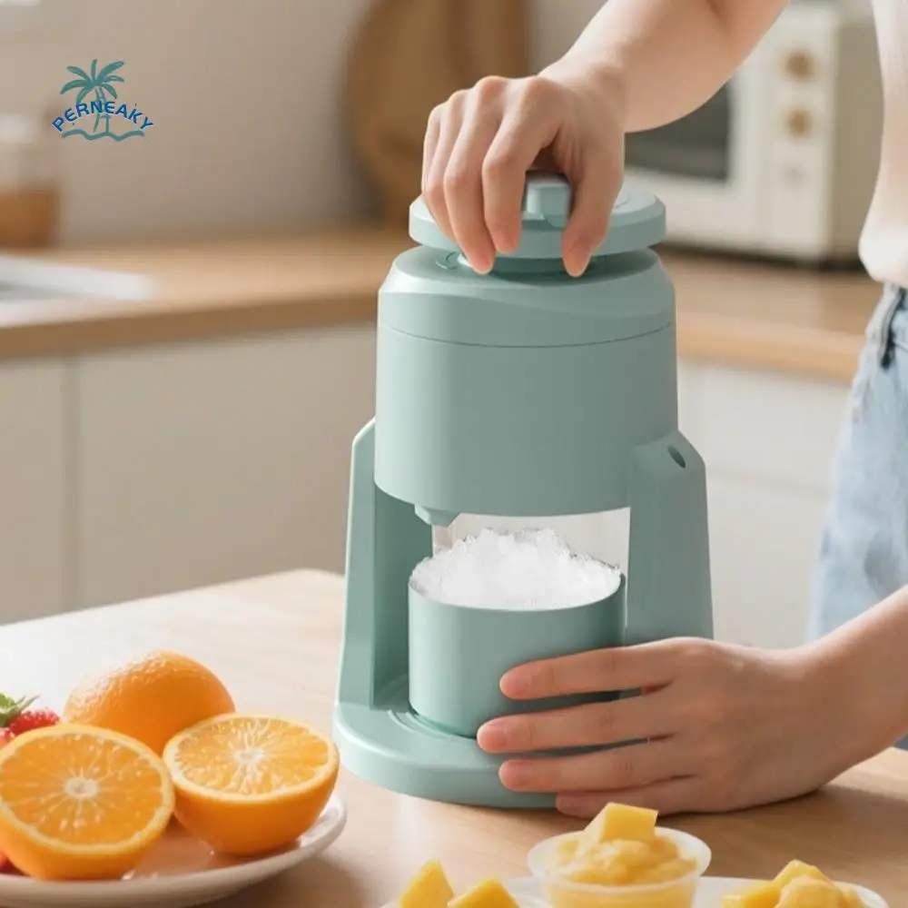 

Plastic Manual Shaved Ice Machine Labor-saving DIY Ice Breaking Machine High-capacity Anti Slip Handle Drink Making Machine