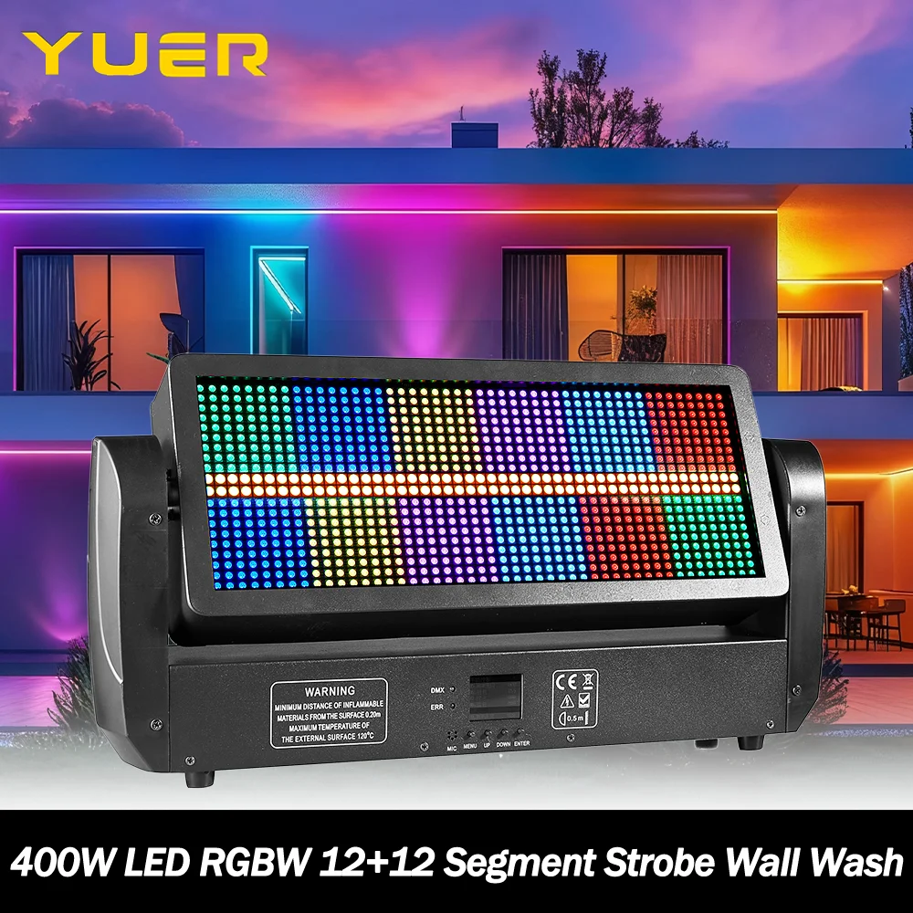 

400 Вт светодиодный RGBW 12 + 12 сегментов, стробоскоп с подвижной головкой, эффект настенной стирки, RDM DMX, управление звуком для DJ, дискотеки, вечеринки, КТВ, бара, клуба