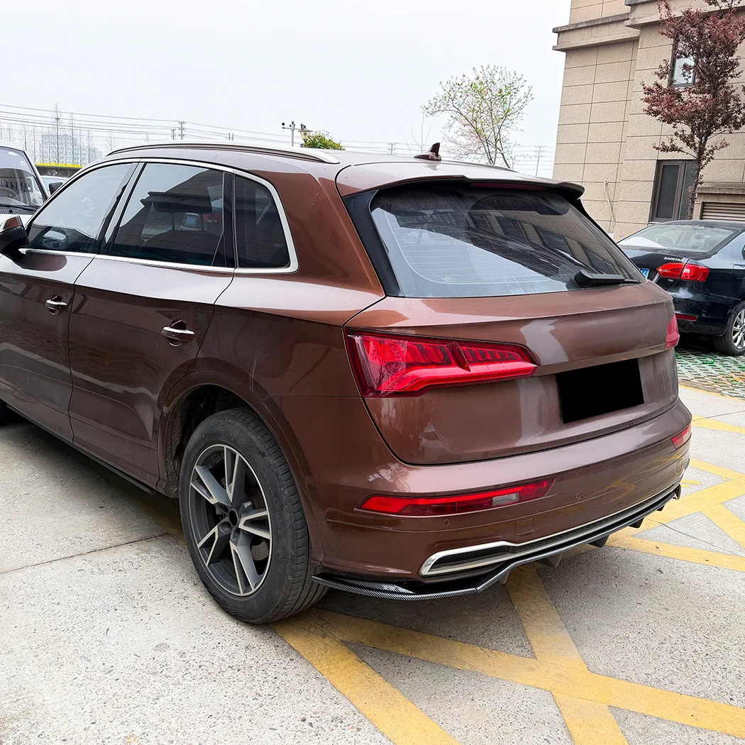 

3-pcs FOR Audi Q5 FY Sline 2018 2019 2020 Rear Diffuser Lip Spoiler Bumper Cover Splitter Body Kit Exterior Decoration Accessory