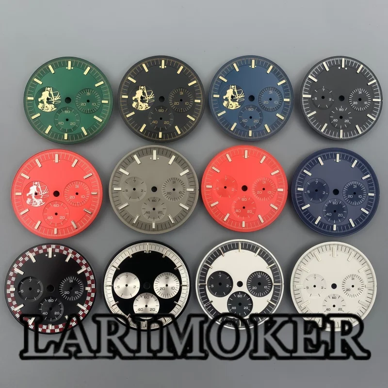 

LARIMOKER 31.4mm Dandong Movement Automatic Chronograph Wristwatch Green Luminous Dial Watch Movement Accessories Repair Parts