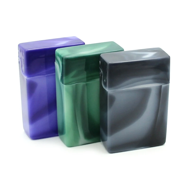 Cigarette Box with Flip Lid Moisture-proof Portable Plastic Cigarette for Case Dispenser Holder Tobacco Container