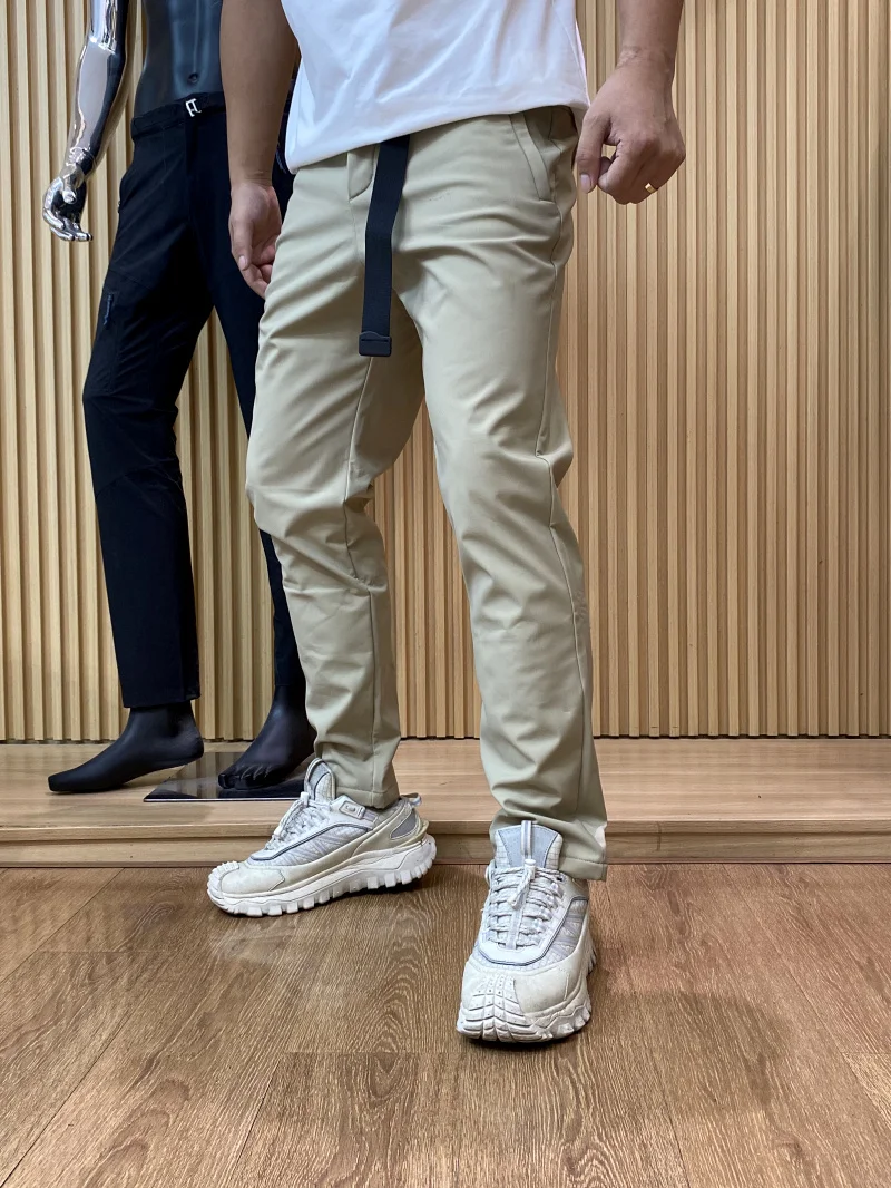 

Men's Outdoor Casual Fce-Lined Long Pants Warm Sli Versatile Autumn Winter Straight Leg Pants Polyester Fiber No Stretch