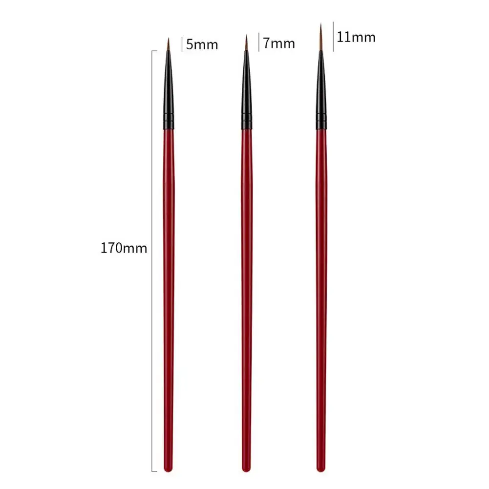 3 шт./компл. лайнер для дизайна ногтей, кисть для рисования, тонкая полоса, ручка для рисования линий, сделай сам, УФ-гель, кончики, французский дизайн, маникюрный инструмент