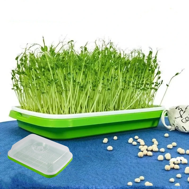 Microgreens Sprout Tray Germination Tray Double Layer Sprout Hydroponics Tray Plate Nursery Pots Soilless Cultivation Planting