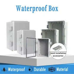 IP66 Waterproof Outdoor Electrical Box Junction Box ABS Enclosure Project Distribution Box with Mounting Plate with Wall Bracket