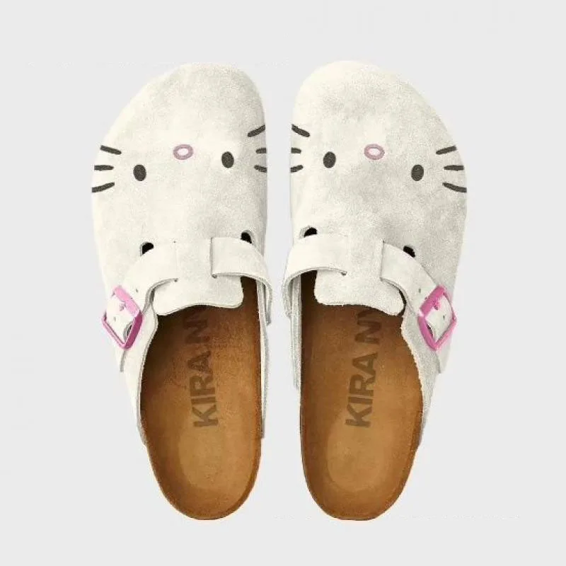 

New Kawaii Cute Sanrio Hellokitty Slipper Birkenstock Wearing Thick Soled Slippers On The Outside Soft Gifts Girlfriend Gifts