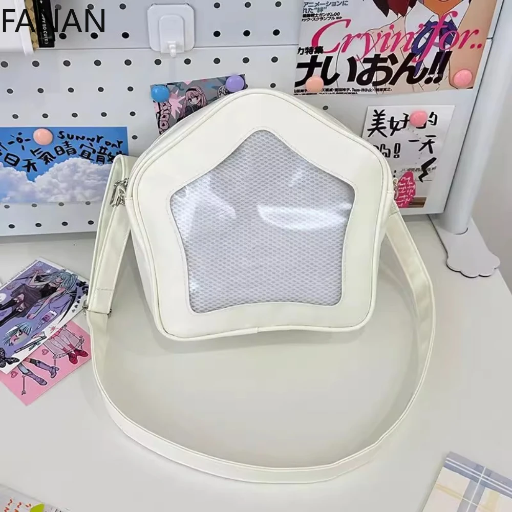 

New Japanese Harajuku Ita Bag 2025 Popular Transparent Bag for Women Sweet Chic Star Shoulder Crossbody Bag Handbags