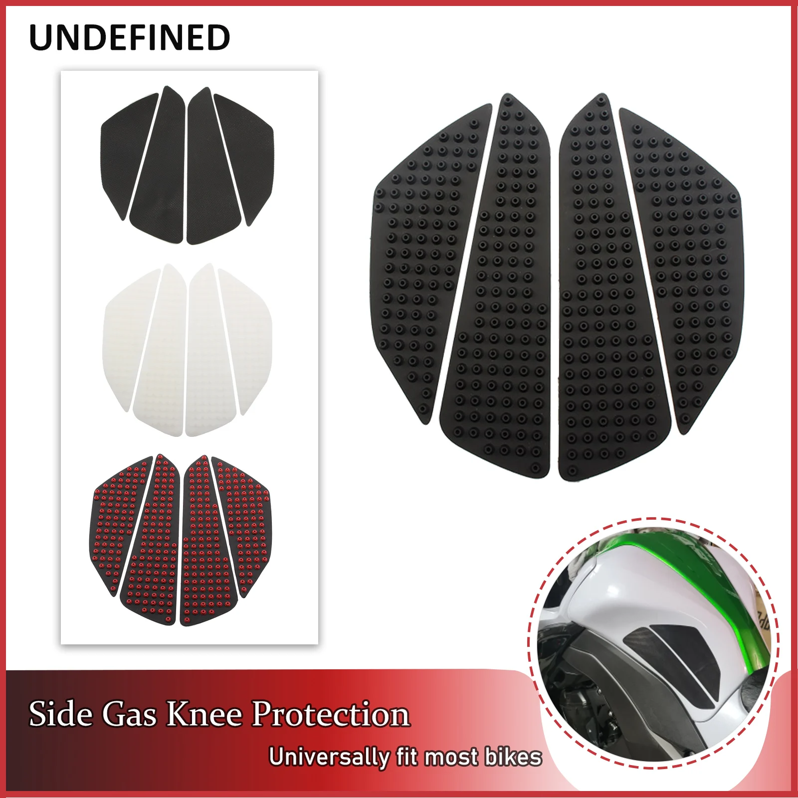 Custom Motorcycle Tank Sticker Anti-slip Adhesive Tank Side Traction Pads Rubbers Pad For Kawasaki Honda CBR600RR 07 Universal