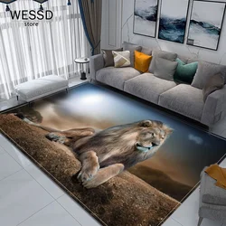 Lion Carpet Rug For Bedroom 3D Animal Print Carpet In The Living Room Home Decoration For Youth Room Bath Mat