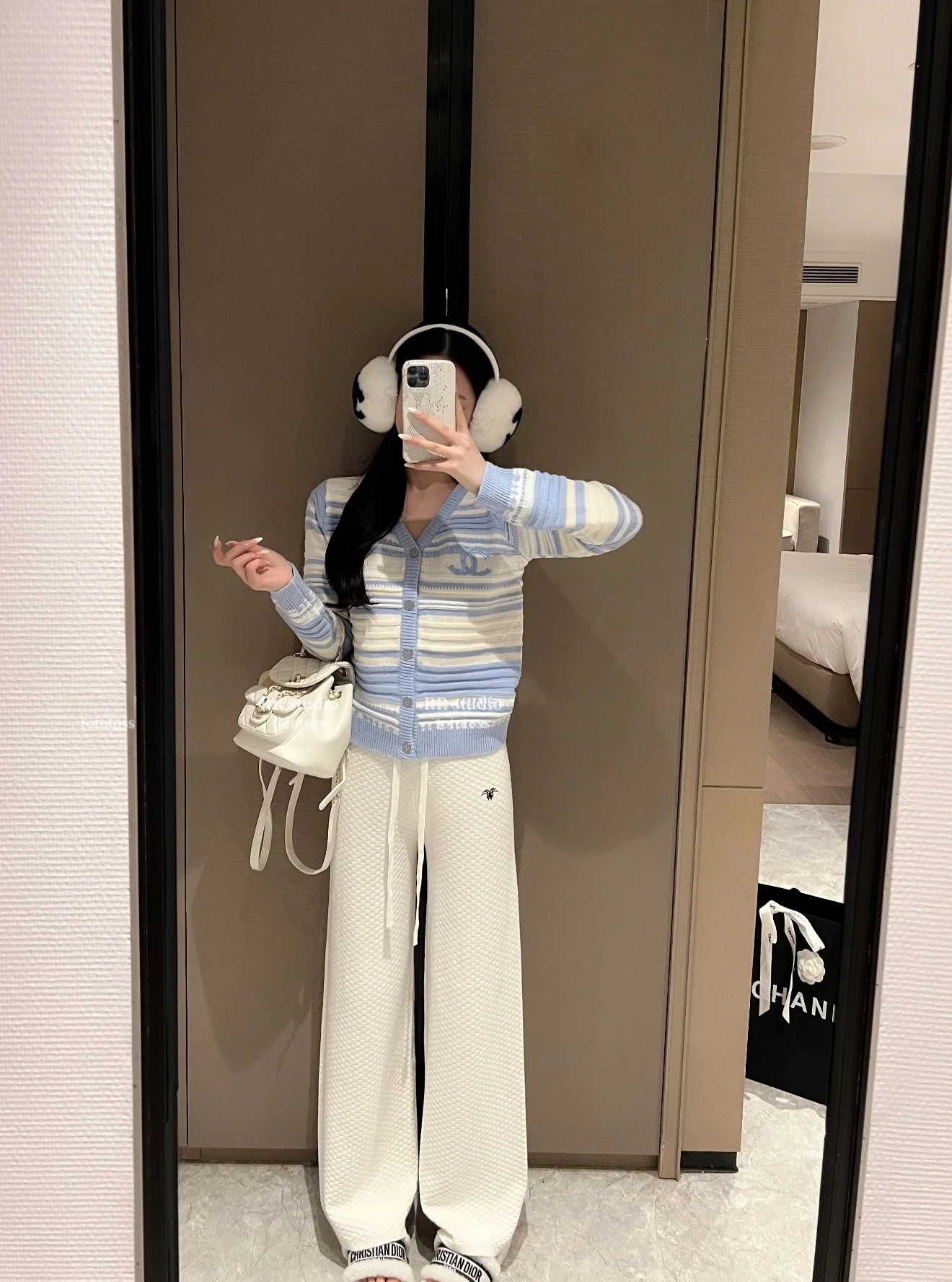 

Широкие брюки с вышивкой из Сеула, женские, повседневные, вязаные, прямые, в пол, из хлопка...