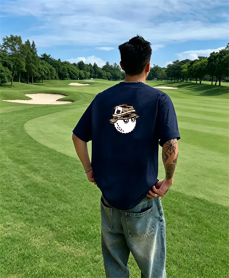 2026 韓国高級ゴルフグラフィックプリント Tシャツ男性女 - Golf Equipment Korea のレビューと価格