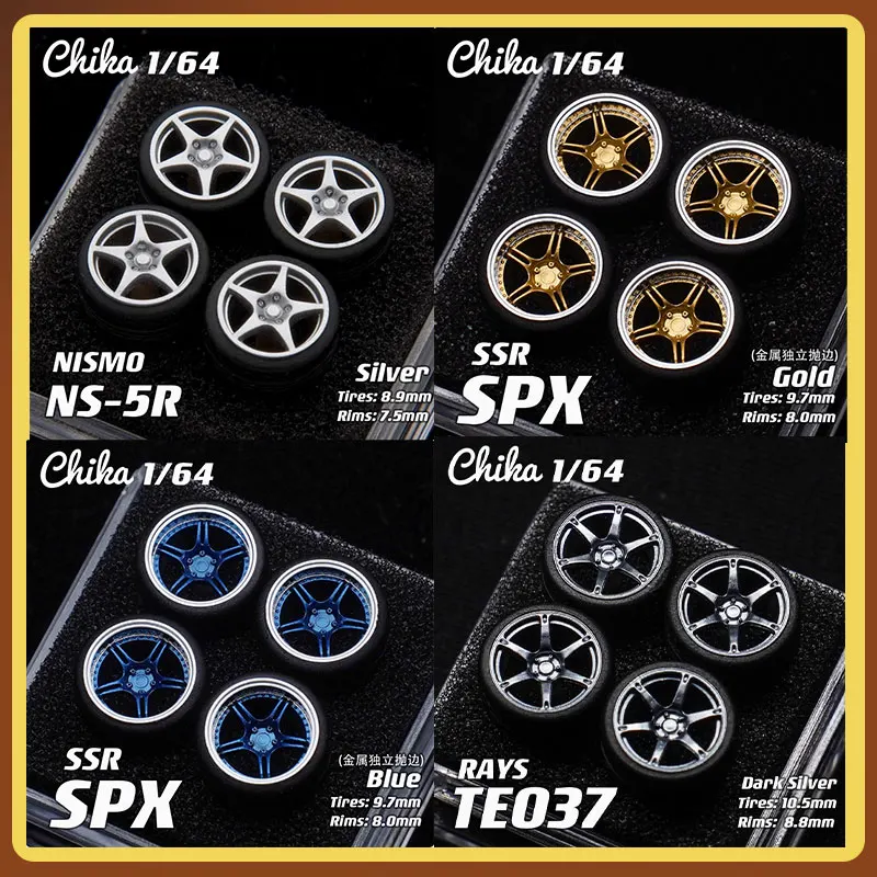Model Car Modified Wheel Hub 1/64 Chika NS5R/SPX/SA75R /TE037 8.9/9.7/10.5mm Resin Wheels Suitable for 1:64 Static Model Cars