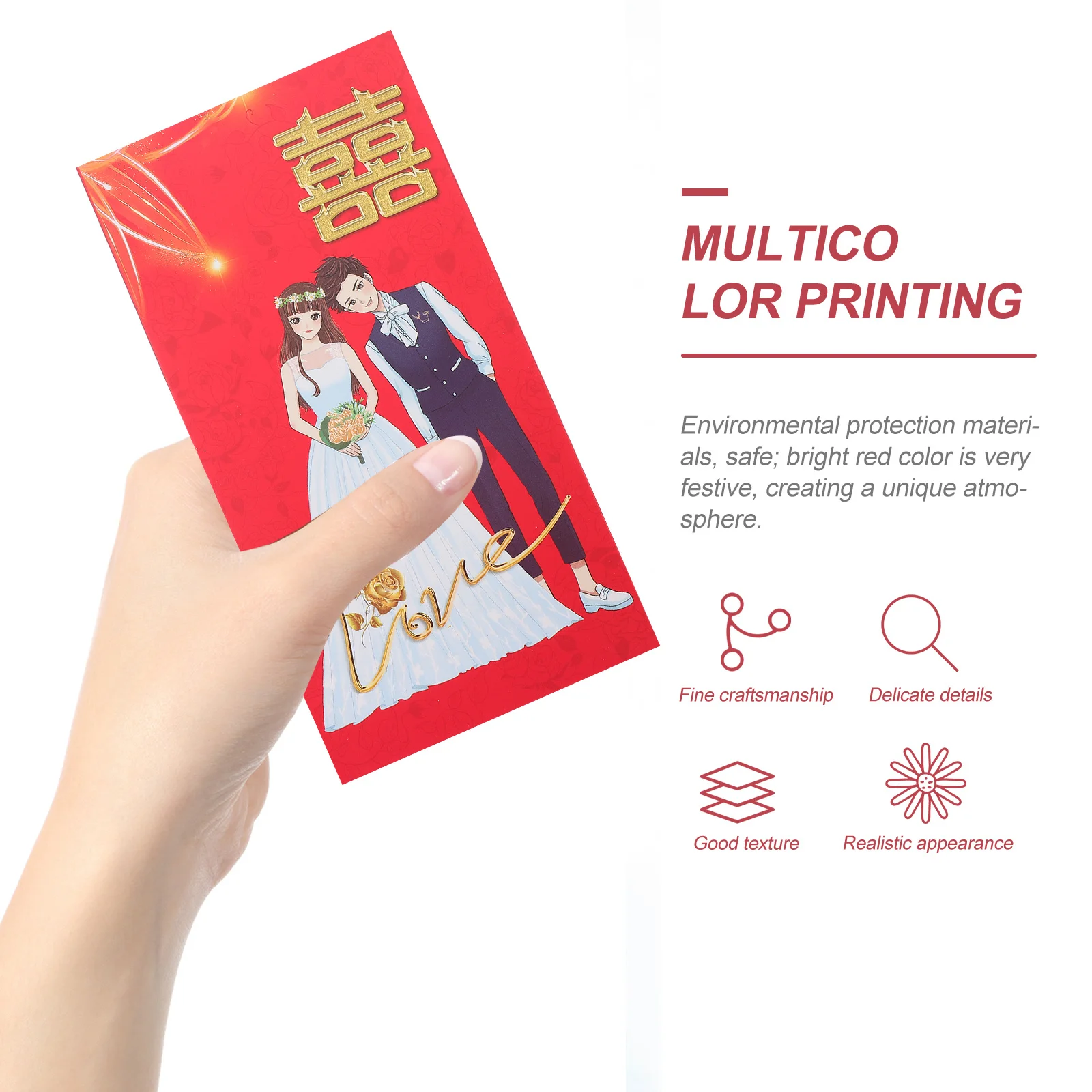 30 Pcs Chinese Wedding Money Envelopes Red Double Happiness Gift Packets Unique for