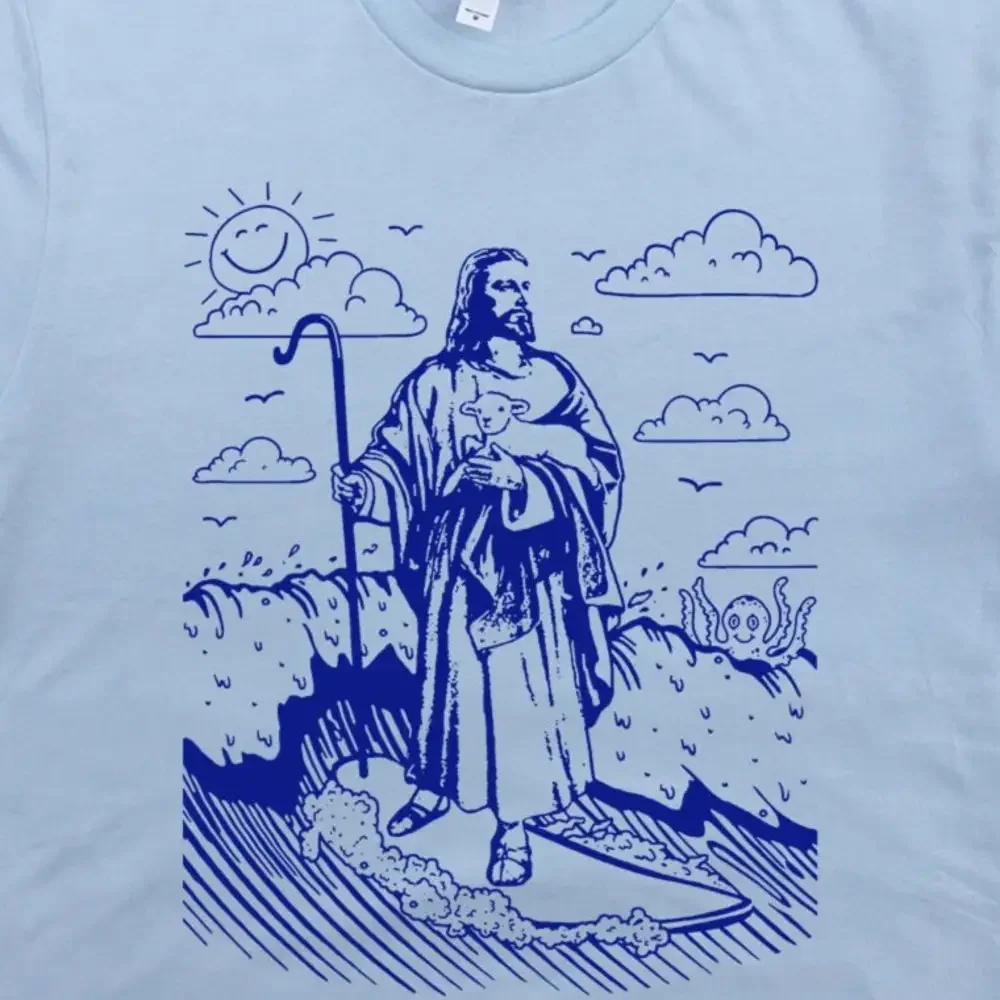 Surfing Jesus T Shirt Cool Surf Vintage Christian Surfer For Kids Retro Tee Witty Humorous