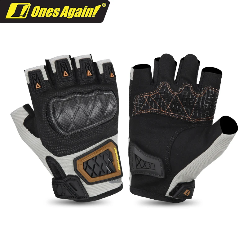 Ones Again! Summer Half Finger Gloves High-Quality Breathable Men's Motorcycle Cycling Anti-Slip Anti Drop Gloves M-2XL