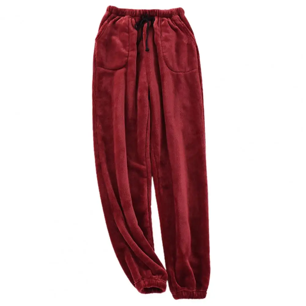 Soft Men Pajama Trousers Straight Keep Warm Casual Sleeping Clothes Winter Pants