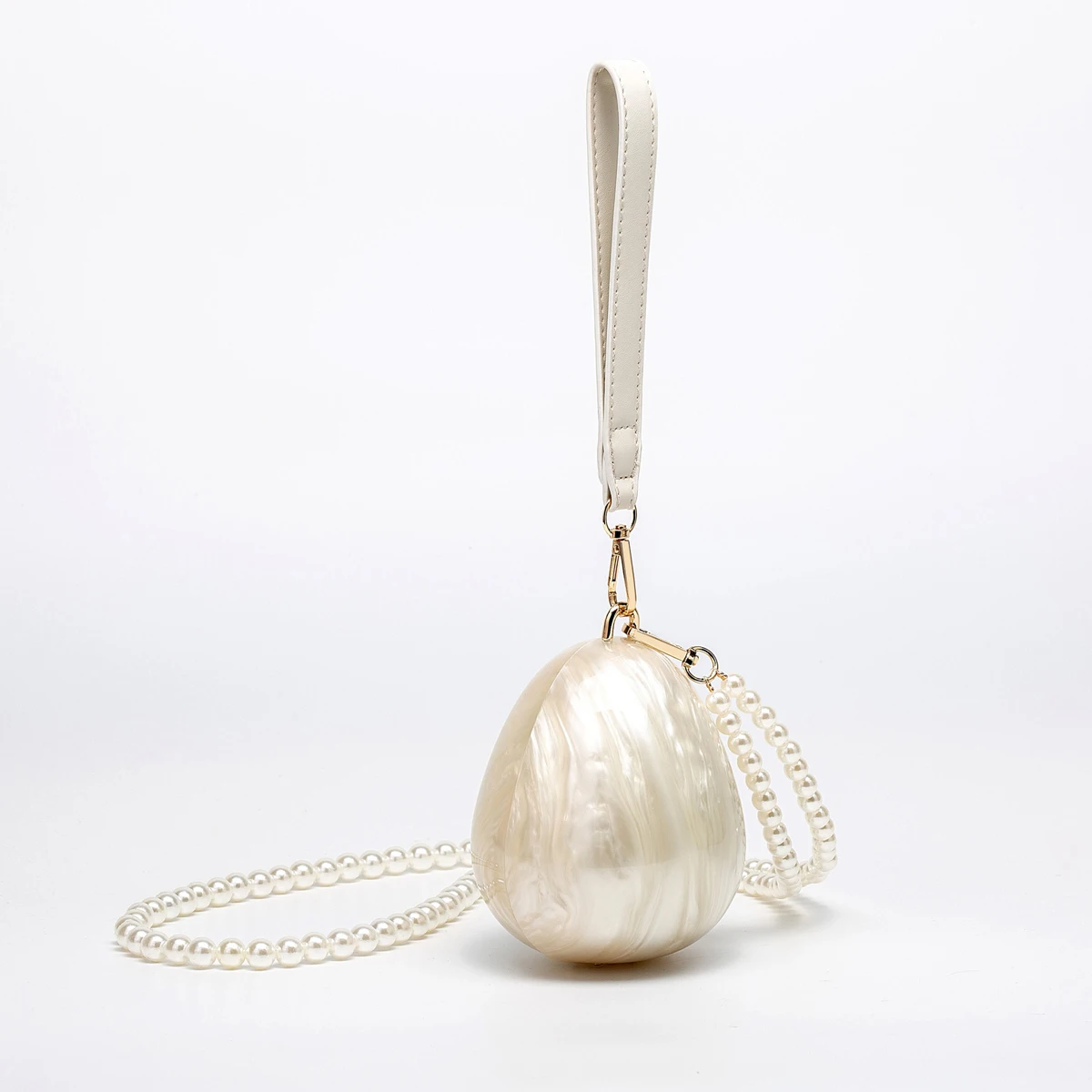 

Женская акриловая мини-сумка для яиц, милый жемчужный вечерний клатч с ремешком из бисера для свадебной вечеринки, роскошный дизайнерский кошелек и сумочка