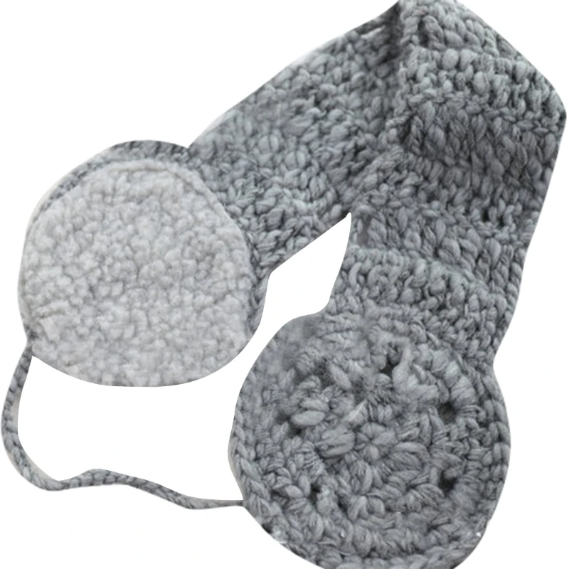 โครเชต์หูอุ่นแถบคาดศีรษะถัก Earmuffs สำหรับผู้หญิงถัก Earflap หู Muff Dropship