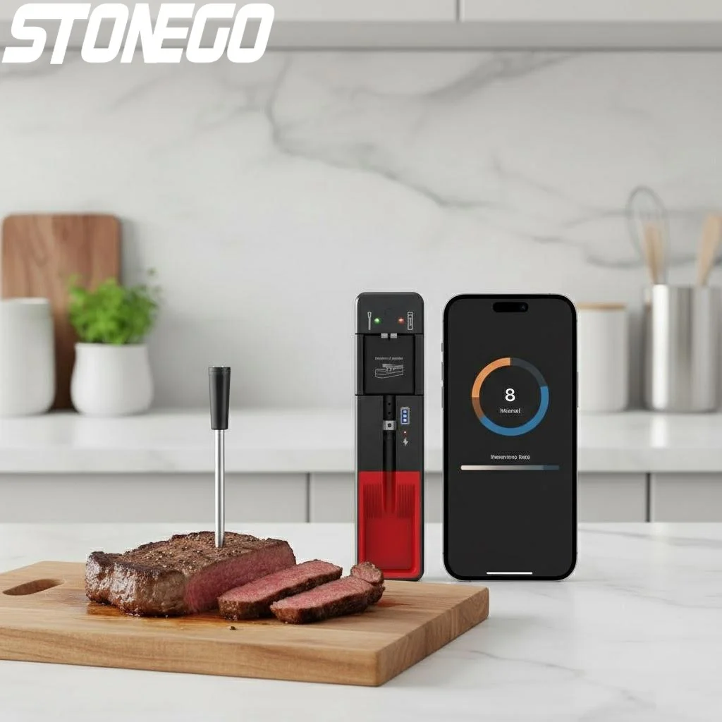 

Беспроводной Bluetooth-термометр для мяса с радиусом действия 360 футов, умный монитор температуры для гриля, кухни и духовки