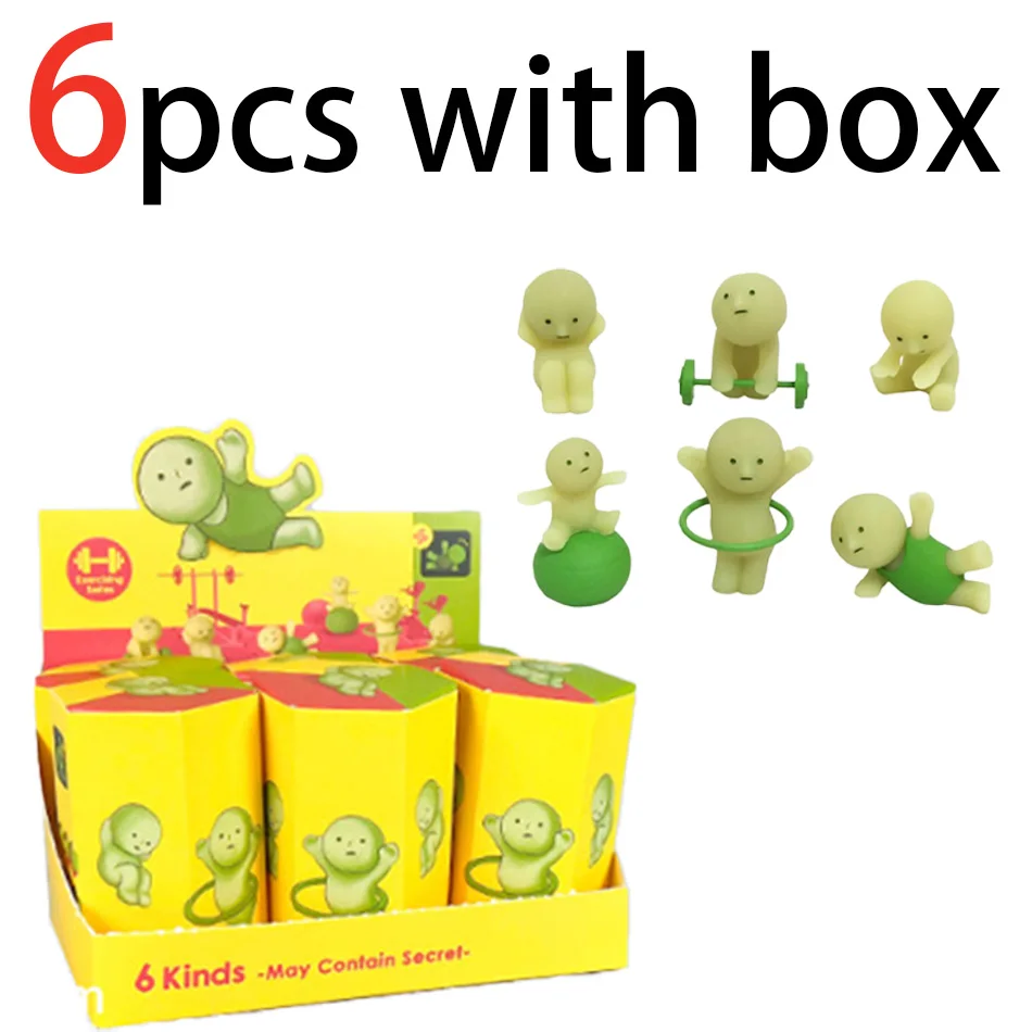 Neue Mehrfach-Serien: Nachtleuchtende grüne Puppen-Blind-Mystery-Box – Actionfiguren als Deko-Desktop-Modellspielzeug für Überraschungen
