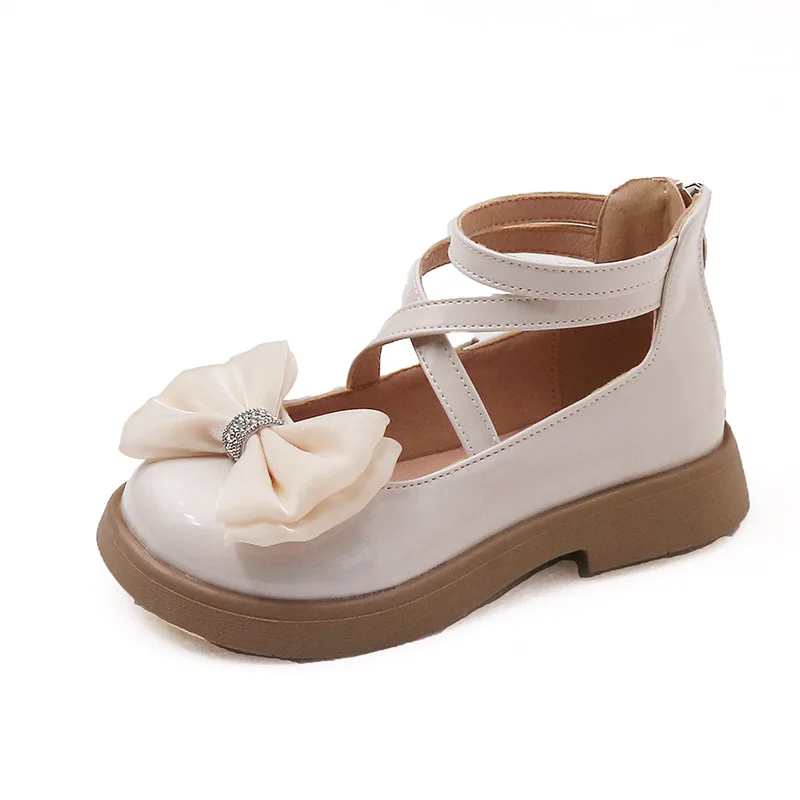 

Fashion Girl Shoes 2025 Autumn New Bow Princess Shoes Rhinestone Girl Leather Shoe Sweet Lolita Shoe Women Heels Designer Shoe