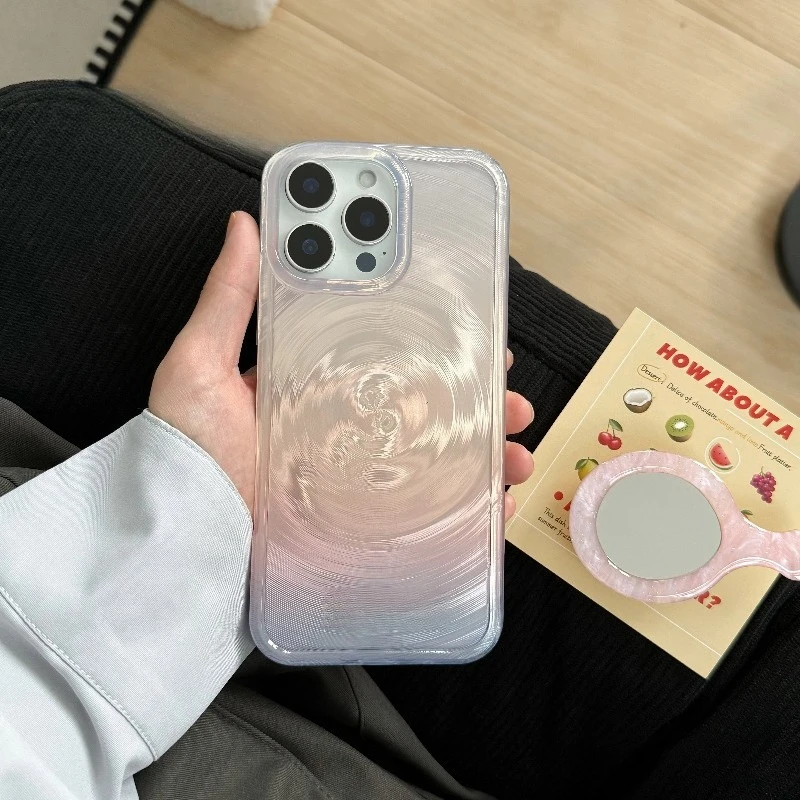 

Розово-синий ослепительный двухслойный чехол для мобильного телефона iPhone16promax 15pro, новый защитный чехол с зеркальной подставкой