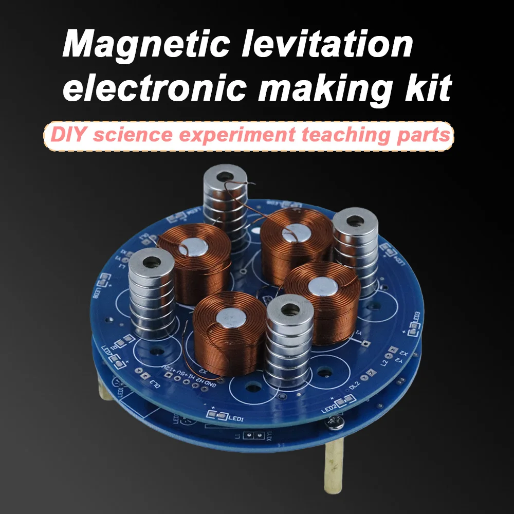Magnetic Levitation DIY Electronic Kit Experimental Coil Push-down Module Circuit Welding Kit (Weight Bearing 50g)