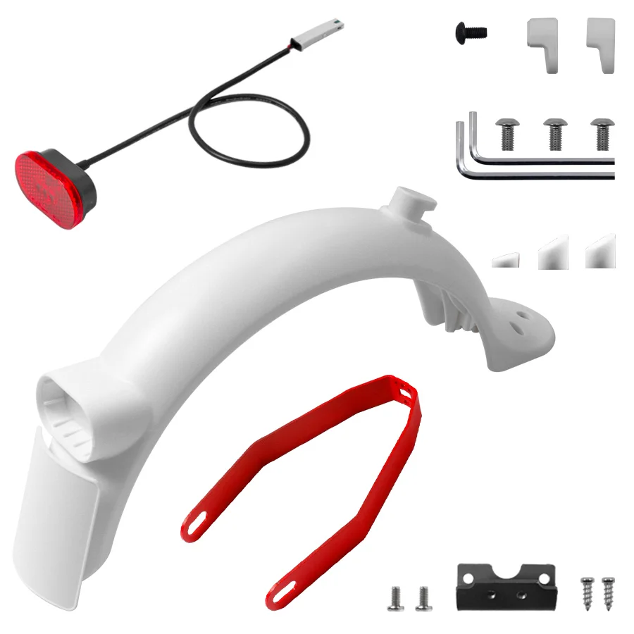 Upgraded Electric Scooter Rear Mudguard Fender Brake Taillight Replacement Accessories Parts for Xiaomi M365 Pro 2 1S sets