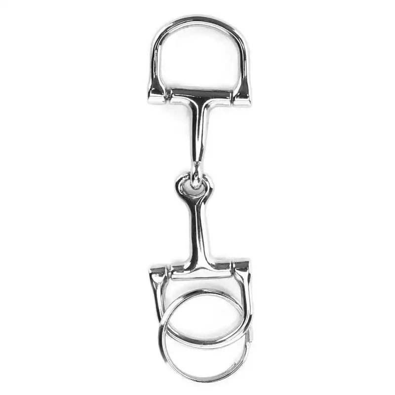 D-Shaped Snaffle Keychain  D Zine-Alloy Horse Snaffle Bits Key Farm Animal Chicken Feeder Silver