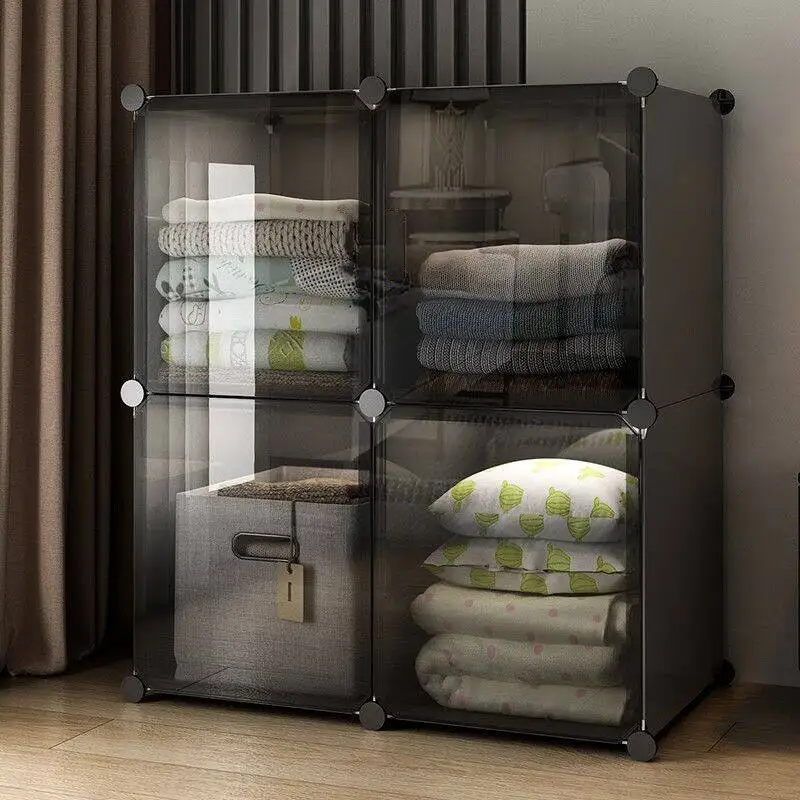 

Display Storage Closet Organizer Foldable Plastic Cabinet Makeup Shelf Wardrobe Minimalist Modern Guarda Roupa Salon Furniture