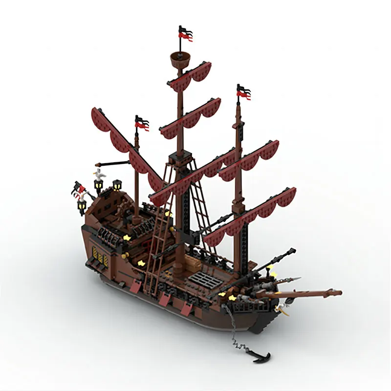 MOC traffic Series 1089PCS Medieval pirate ships Puzzle Block Toy Small Particle Splicing Set Holiday Birthday Gift