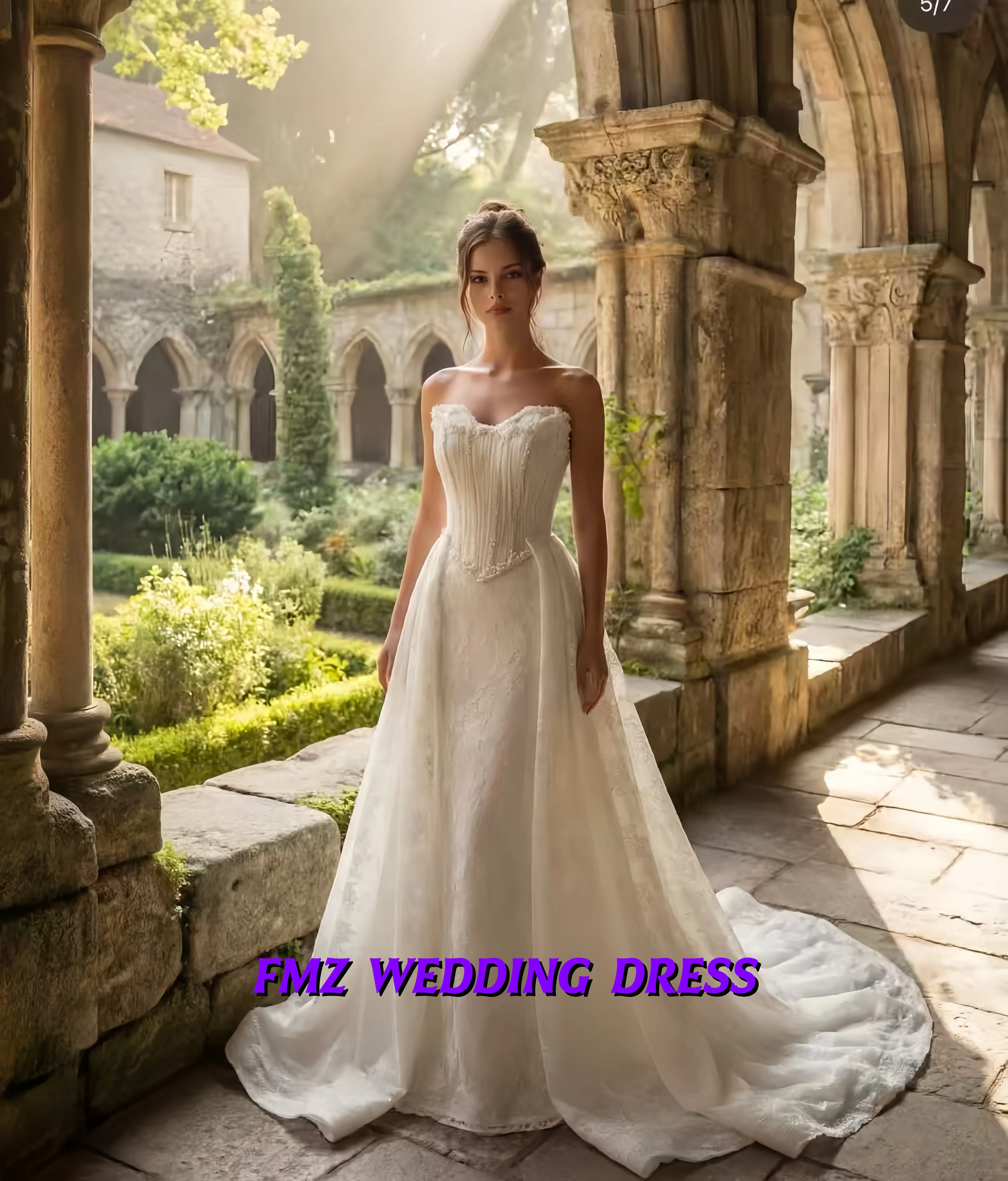 

Свадебное платье на заказ с милым воротником, без рукавов, силуэт «русалка», со съемным шлейфом, свадебное платье, vestidos de novia