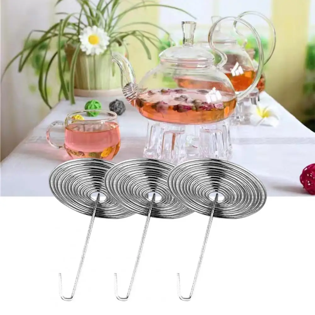 10Pcs Stainless Steel Teapot Filter Durable Replacement Kitchen Tool Teapot Nozzle Spring Strainer Teaware Accessory Tea Infuser