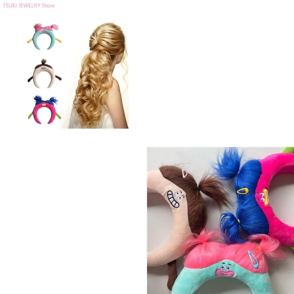 

62KE Широкие повязки на голову для девочек Забавный головной убор клоуна и дьявола Пышные ленты для волос Аксессуары