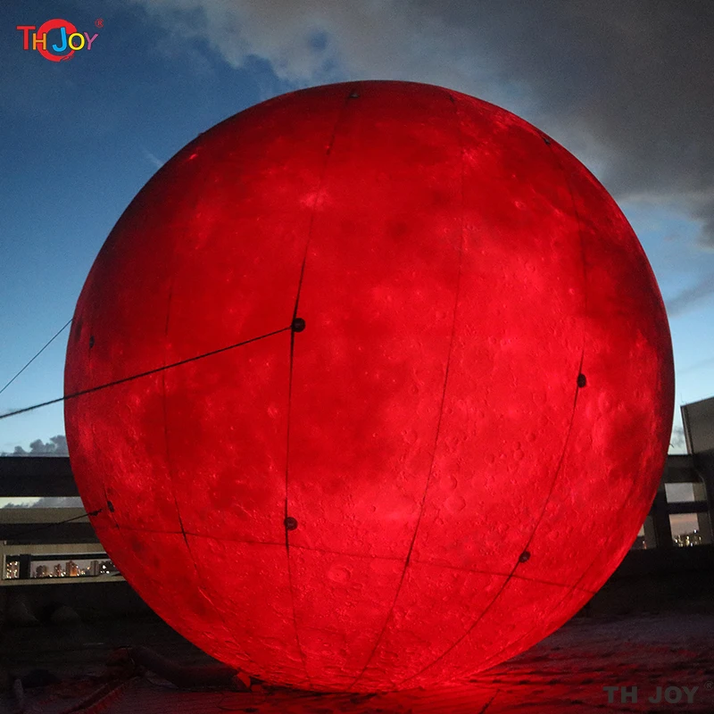 Exquisita bola de luna inflable gigante Oxford de 8m con luces Led para eventos, fiestas, espectáculos, decoración de escenario, publicidad