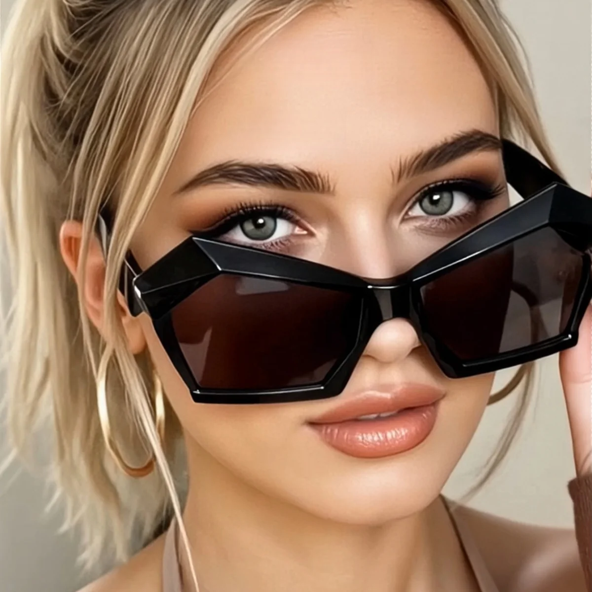 1 Stück modische Sonnenbrillen für Herren und Damen im europäischen und amerikanischen Stil, trendige vielseitige Sommersonnenschutz und UV-Schutz li
