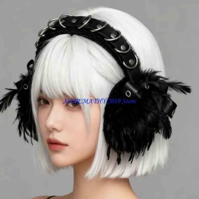 F42F تدفئة الأذن الشريرة لحدث الهالوين واقي الأذن للثقافة الفرعية للمراهقين البالغين