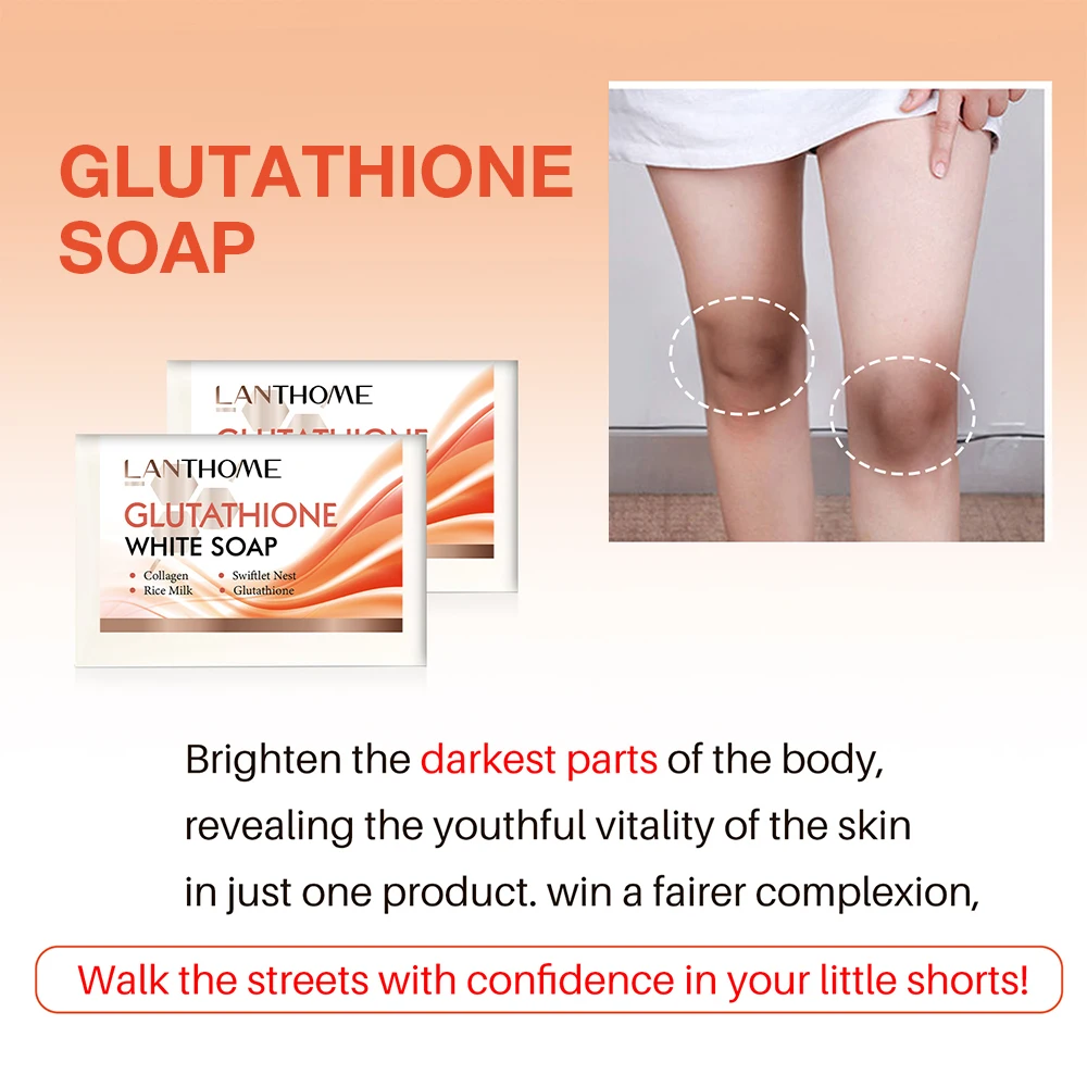 100g Glutathione Cream Soap Lighten Dark Underarm Leg Remove Dead Skin Lightening Brightening Face Glowing Skin Body Hand Soap