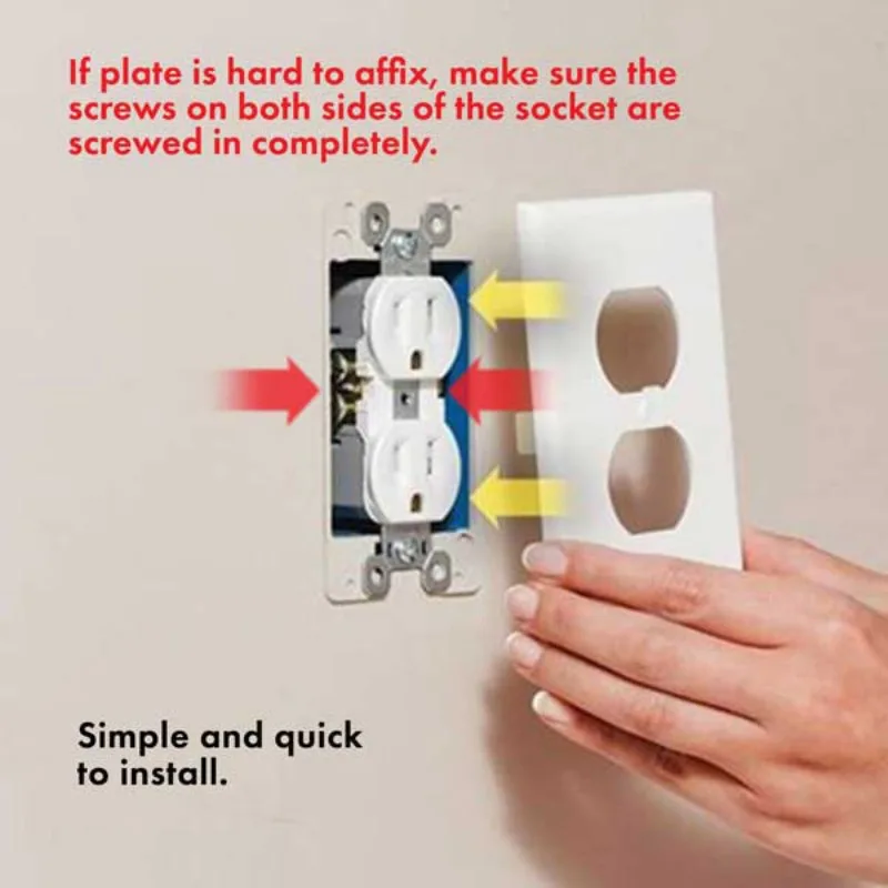 Placa de parede de receptáculo elétrico plug-in de tomada elétrica duplex com luzes noturnas LED para cima e para baixo - sensor automático