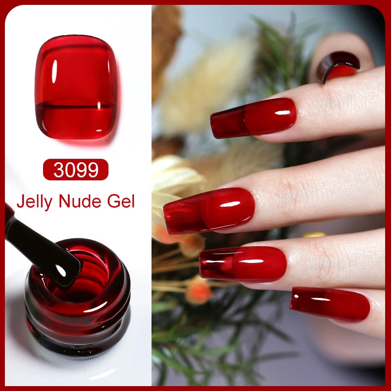 Clou Beaute 15ml Jelly Nude Gel Nail Polish Vernis Semi transparent Color Amber Gel UV White Clear Nail Art Varnish Manicure