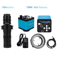 4K 2K 1080P Microscope Camera HDMI USB VGA Industrial Camera 0.7X-4.5X C-mount Lens 50mm For Magnifier Electronics Repairing