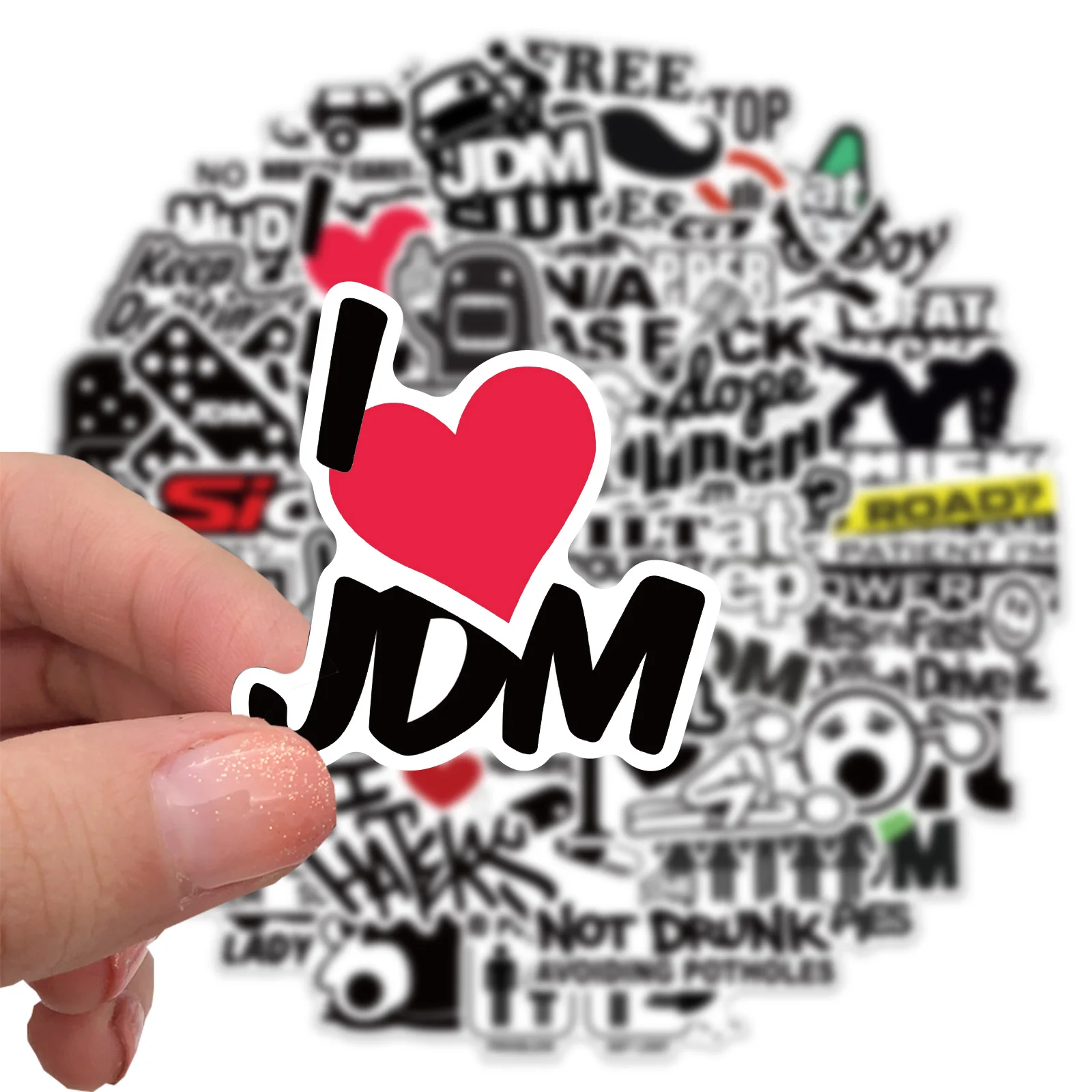 50PCS Funny JDM Stickers Japanese Vinyl Stickers Water Bottle Laptop Mobile Phone Skateboard Kids Adult Stickers