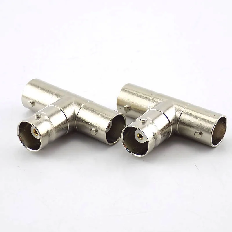 2pcs BNC Female Connector to 2 Female BNC Coupler Splitter Plug Adapter  3-way video adapter / monito C6
