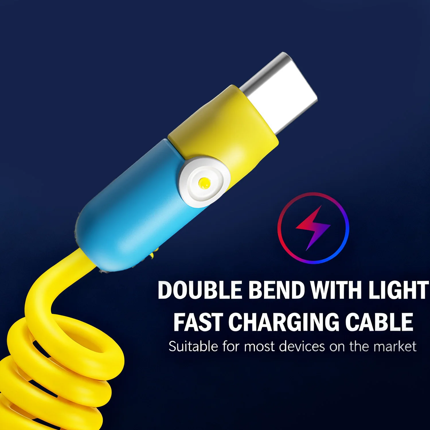 2026 جديد الربيع كابل بيانات الحبل 100 واط PD المزدوج نوع C خط شحن سريع في سيارة USB C إلى نوع-C شحن سريع الربيع سلك مضفر #4