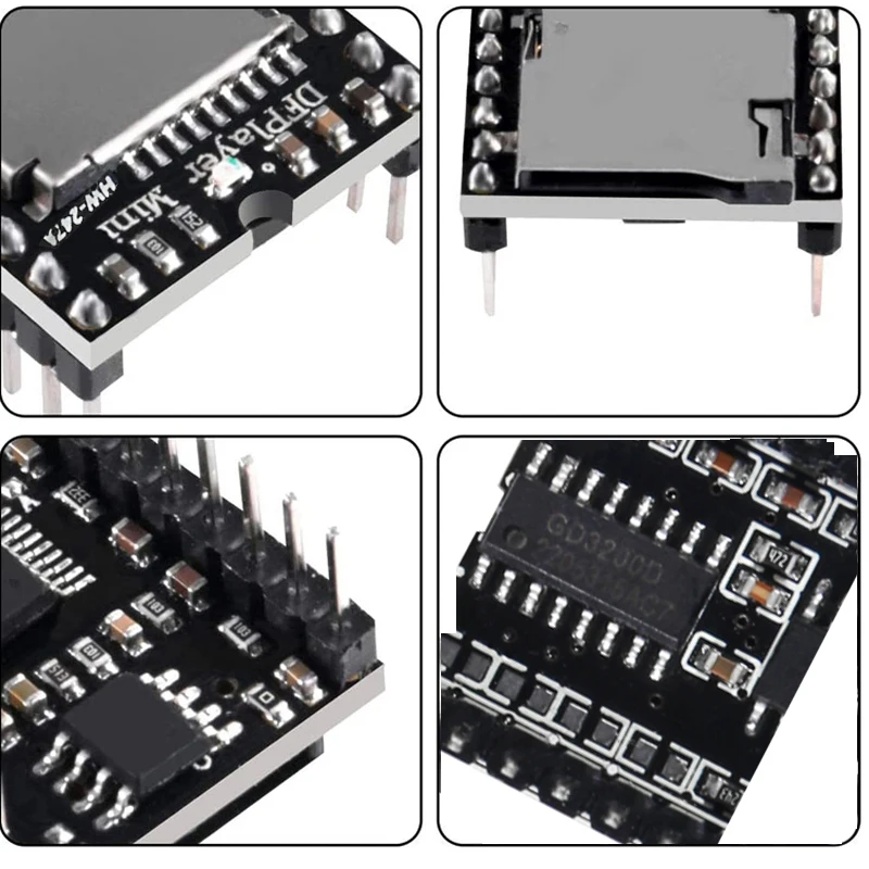 GD3200 DFPlayer Modul Pemutar MP3 Mini Papan Dekode Suara MP3 Mendukung Kartu TF U-disk IO/Port Serial/AD UNTUK Arduino