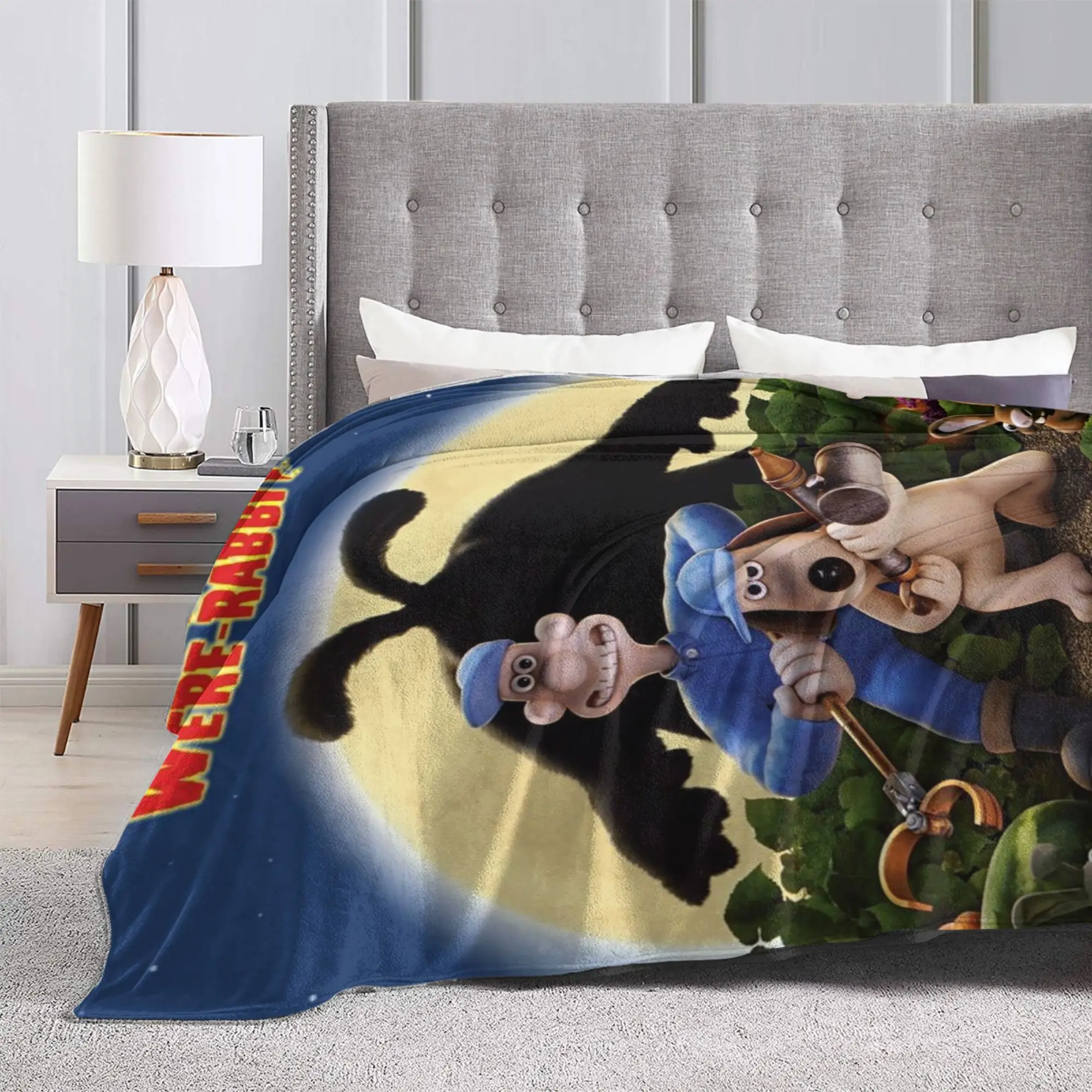 بطانية والاسز آند جروميتس الكرتونية مقاسات متعددة بطانيات دافئة ومريحة منفوشة للأريكة والسرير